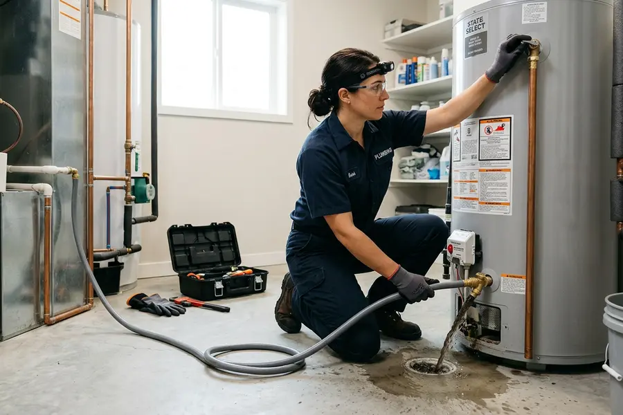 Water Heater Jockey specialist repairing a water heater in Gansevoort